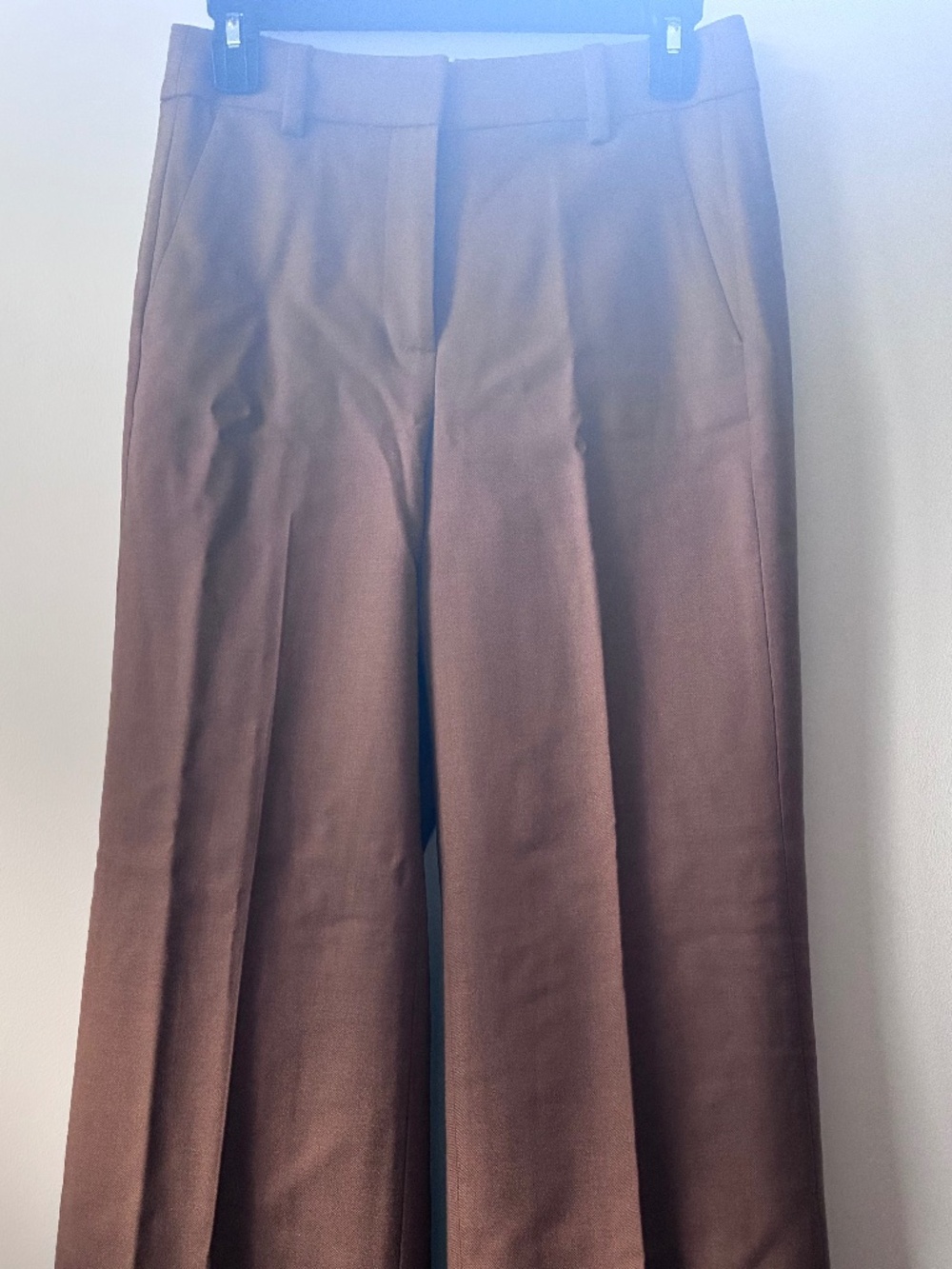 Carolina pant in wool-blend flannel warm camel size 0 - Picture 2 of 5